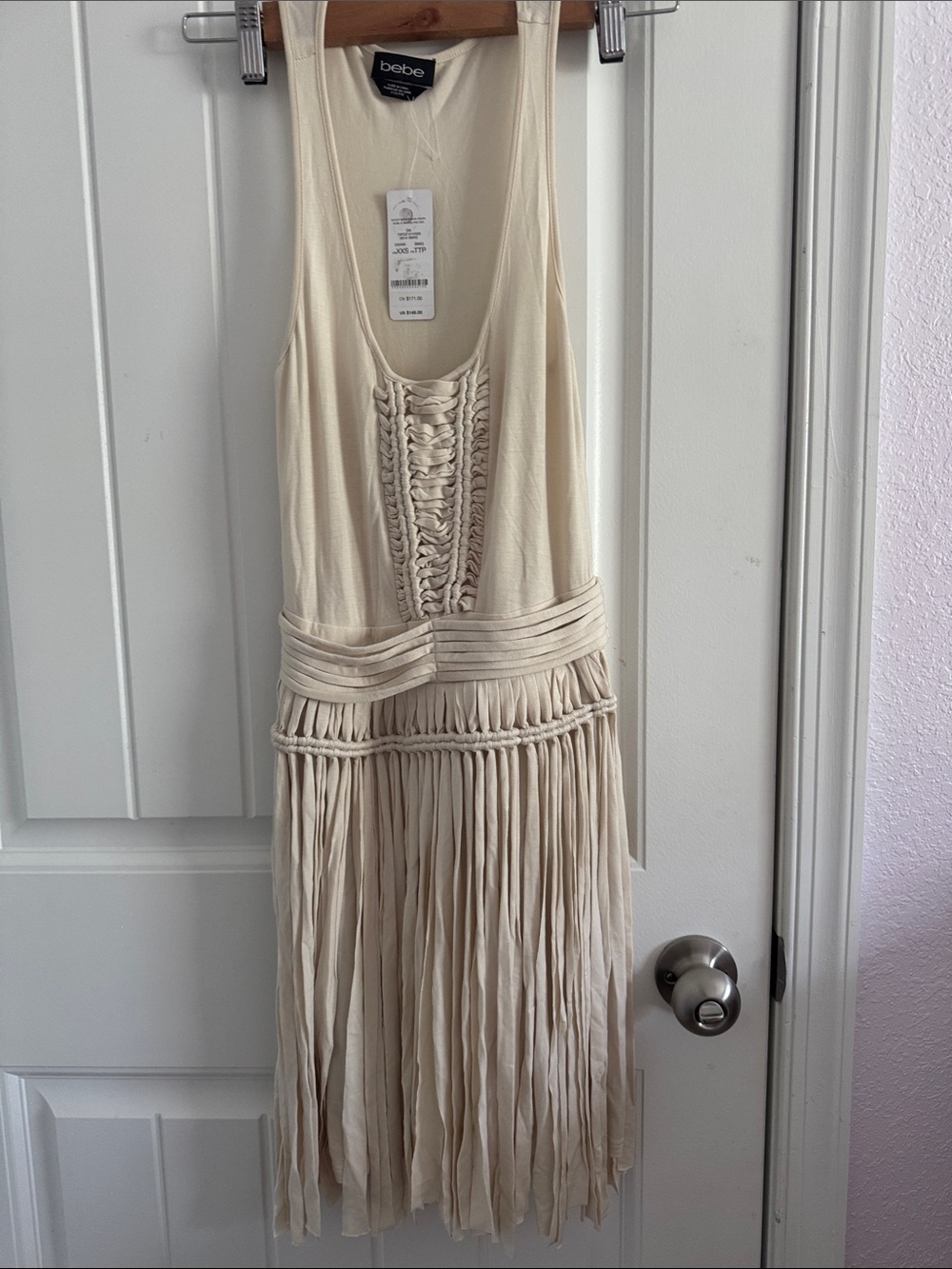 Bebe scoop neck fringe dress- vintage y2k